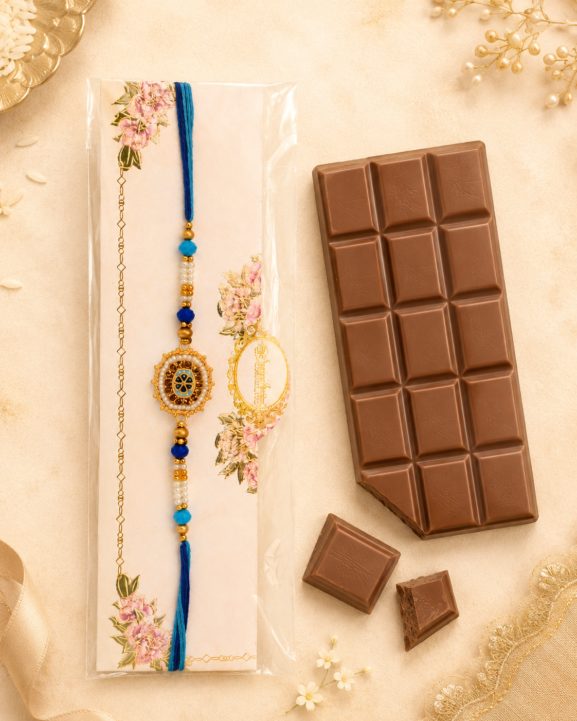 Rakhi/ Raki Floral Navy Round (Online exclusive)
