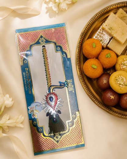 Rakhi/ Raki Peacock Image with Feather (Online exclusive)