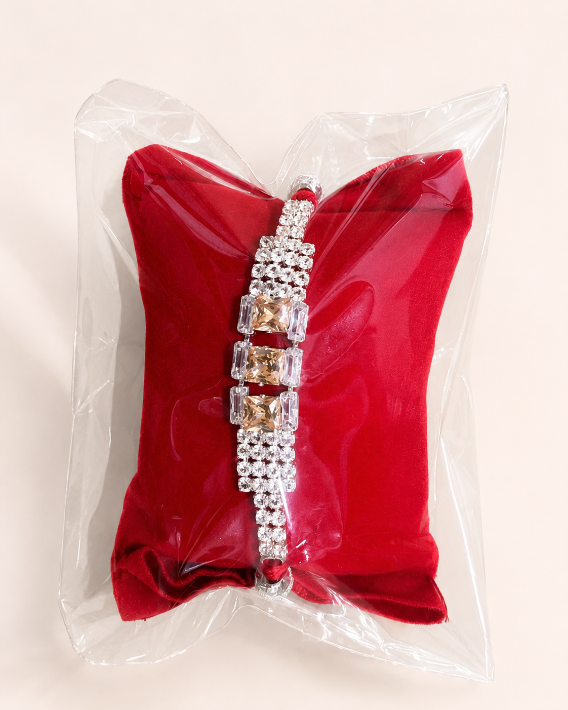 Rakhi/ raki Square Shape Stone with Beads (Online exclusive)