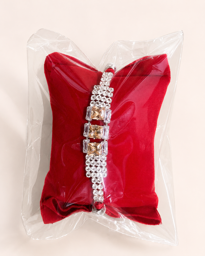 Rakhi/ raki Square Shape Stone with Beads (Online exclusive)