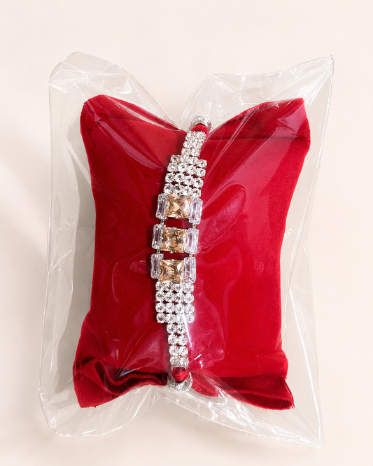 Rakhi/ raki Square Shape Stone with Beads (Online exclusive)