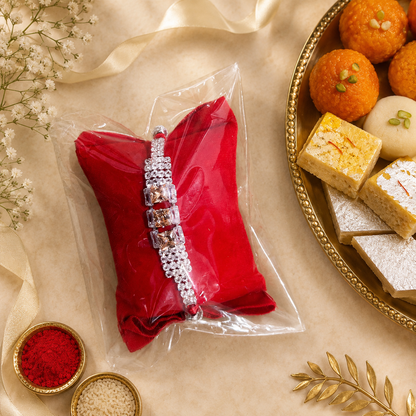 Rakhi/ raki Square Shape Stone with Beads (Online exclusive)