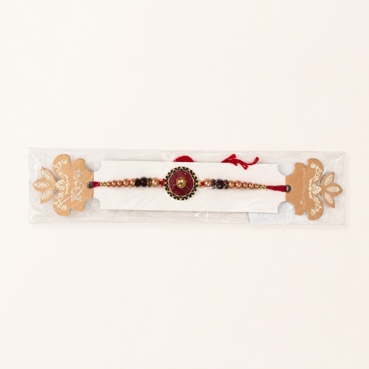 Rakhi/Raki Red Stone with Beads(Online exclusive)