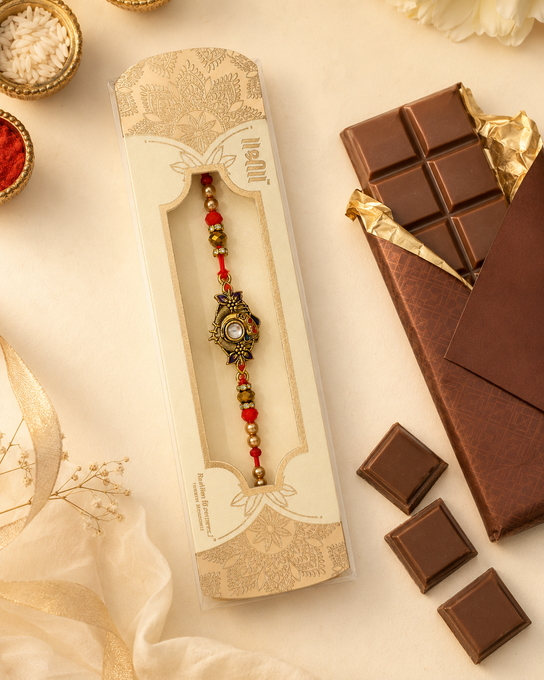 Rakhi/ Raki Ganesha with Peral and Beads (Online exclusive)