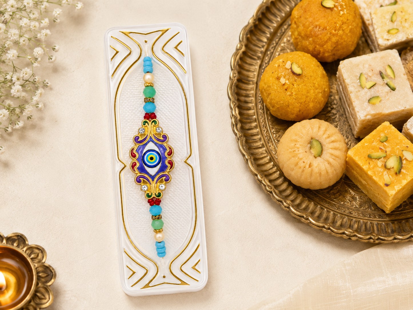 Rakhi/Raki Evil eye with beads(Online exclusive)