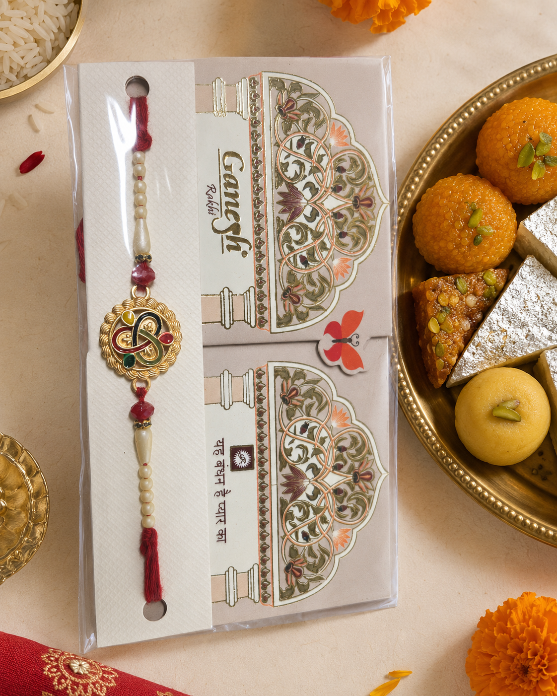 Rakhi/Raki Infinity with Beads  (Online exclusive)