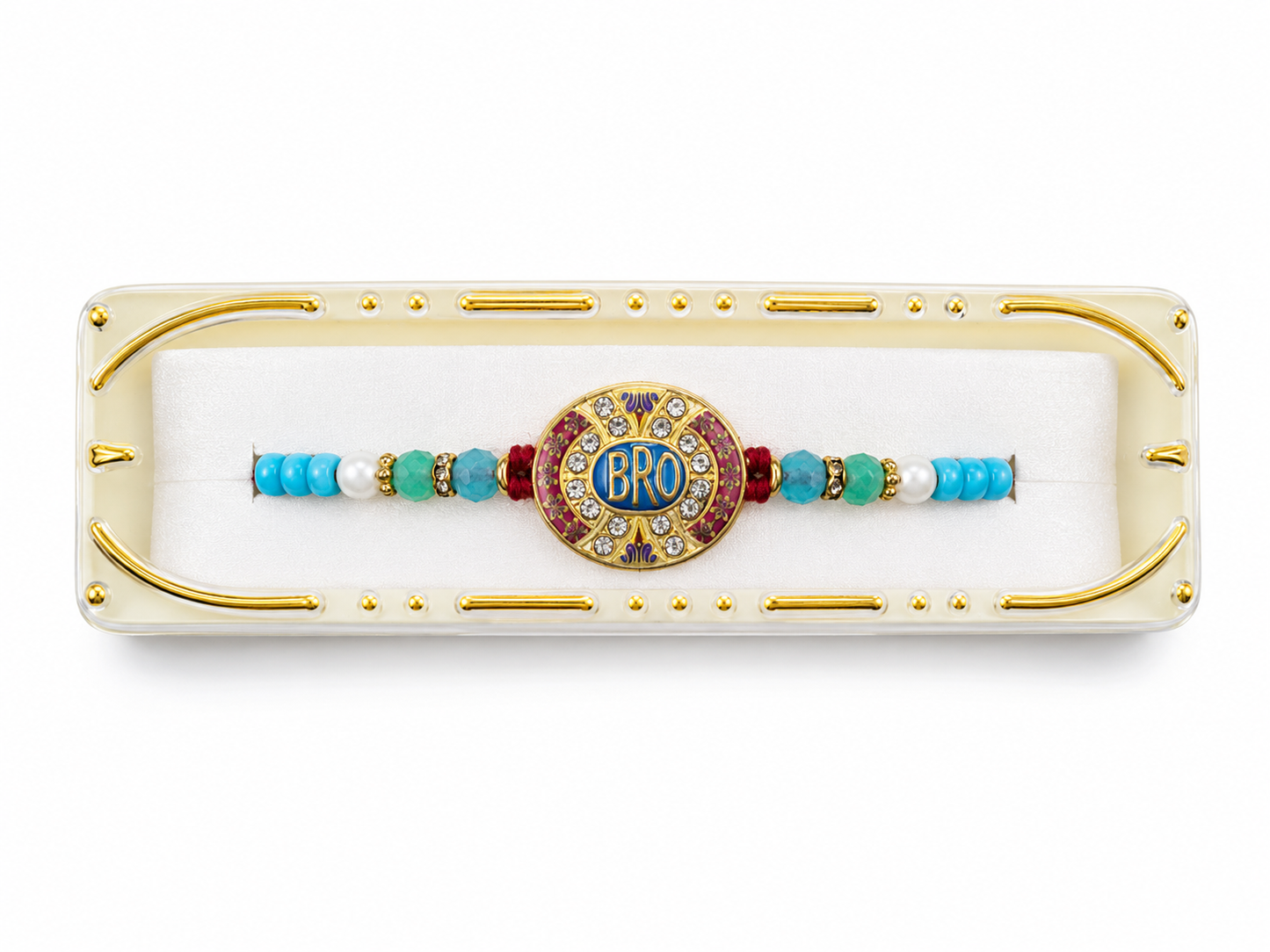 Rakhi/ Raki Bro Logo with Beads  (Online exclusive)