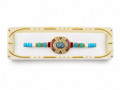 Rakhi/ Raki Bro Logo with Beads  (Online exclusive)