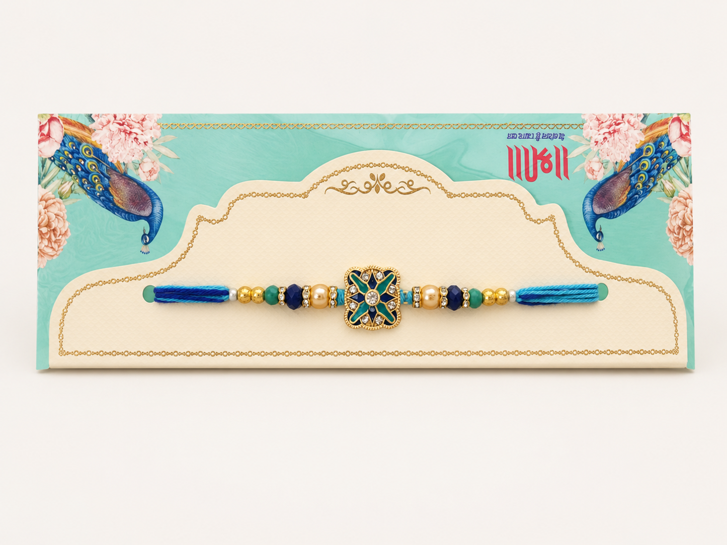 Rakhi/Raki Square Shape with Beads (Online exclusive)