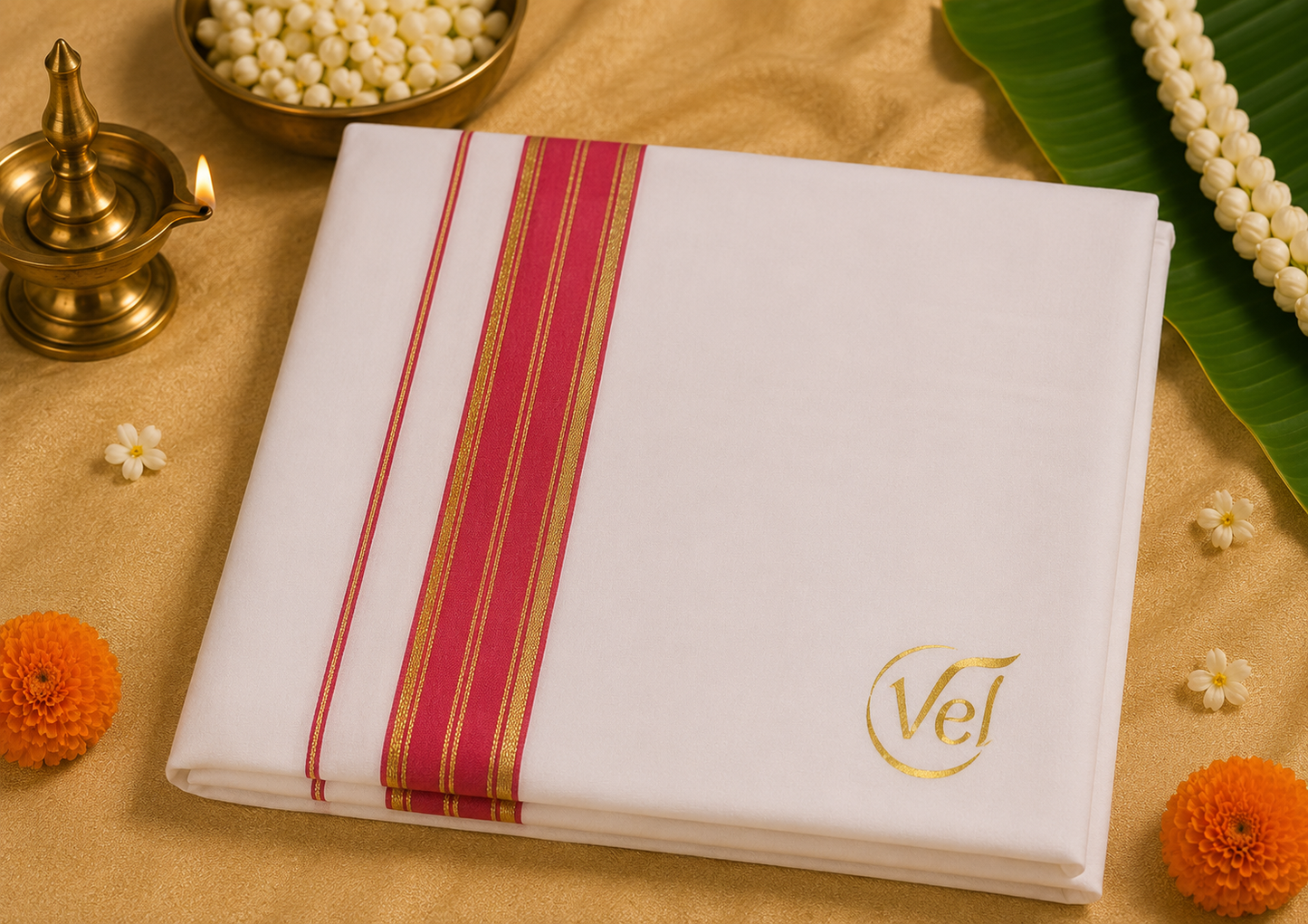 Ramajayam Fancy Jari Dhothi - 2m (Approxitmate)