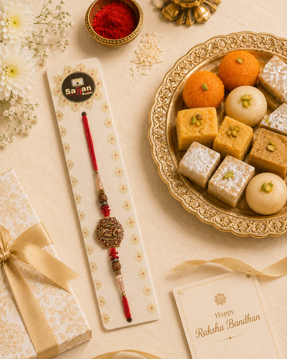 Rakhi/Raki Krishna with flute beads band Raksha Bandan Sale (Online exclusive)