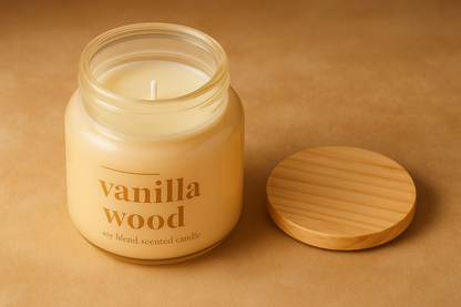 Premium Jar Candle Vanilla Wood Scented (Online- exclusive)