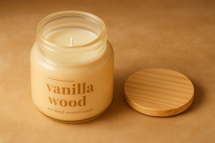 Premium Jar Candle Vanilla Wood Scented (Online- exclusive)