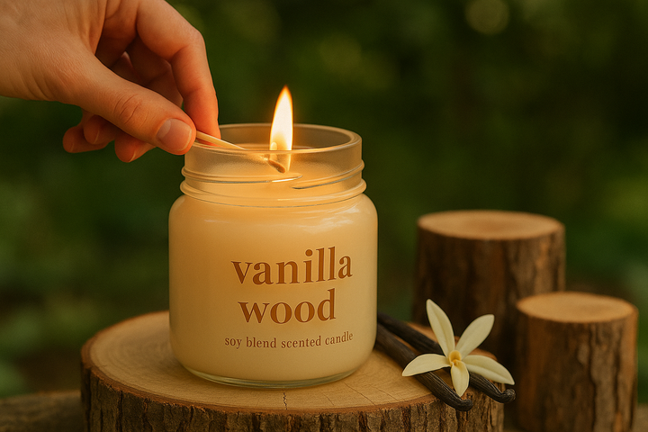Premium Jar Candle Vanilla Wood Scented (Online- exclusive)