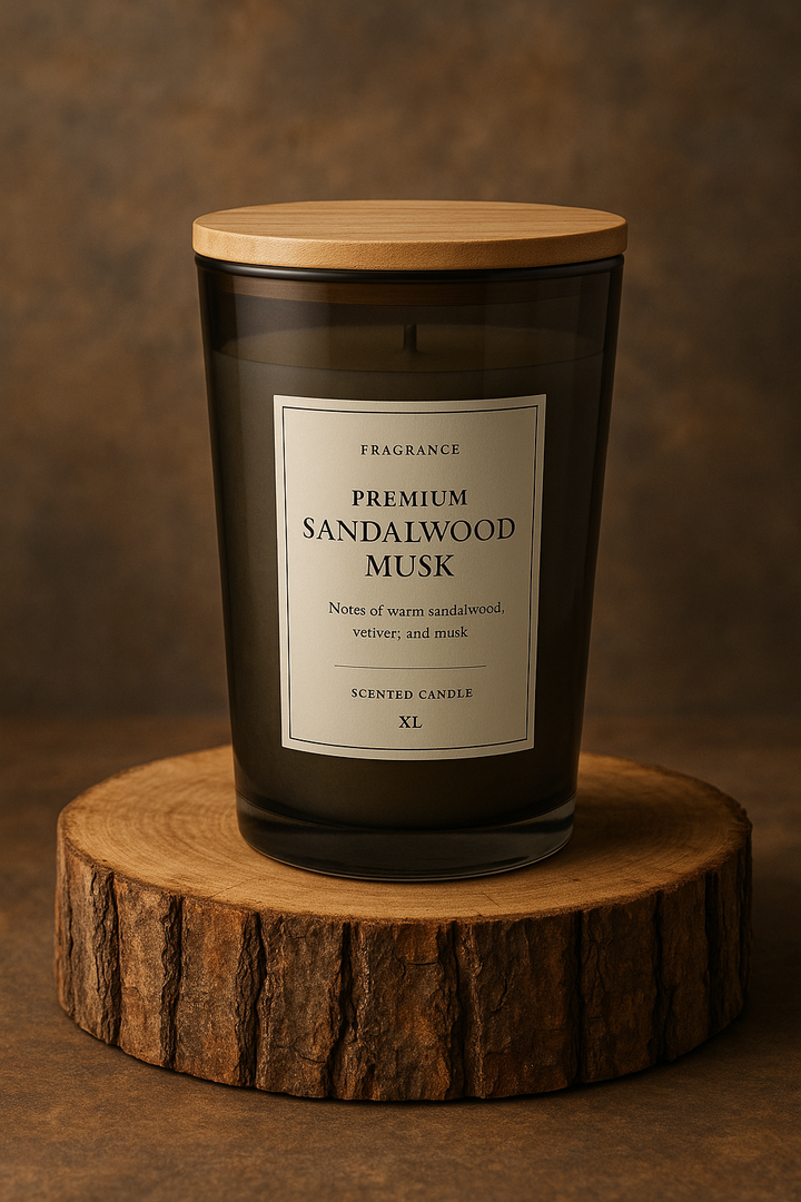 Premium Vanilla Amber Sandalwood Musk Scented Candle - XL (Online - exclusive)