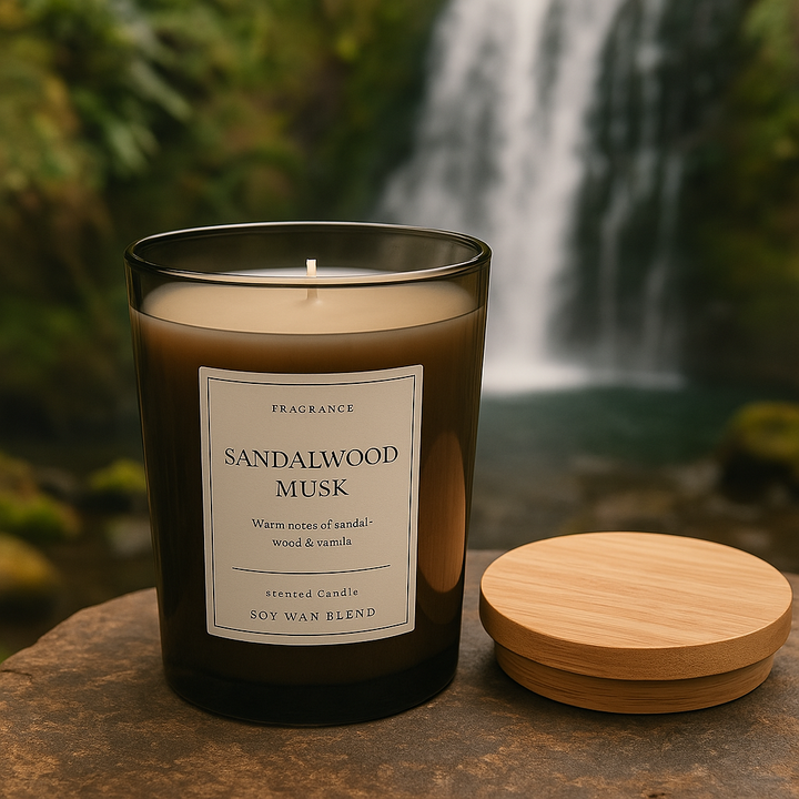 Premium Vanilla Amber Sandalwood Musk Scented Candle - XL (Online - exclusive)