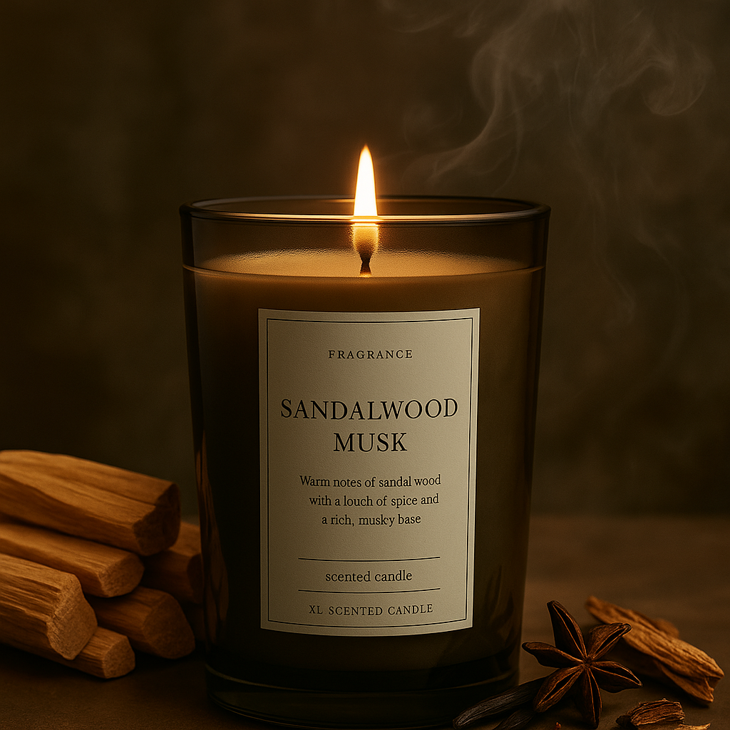 Premium Vanilla Amber Sandalwood Musk Scented Candle - XL (Online - exclusive)