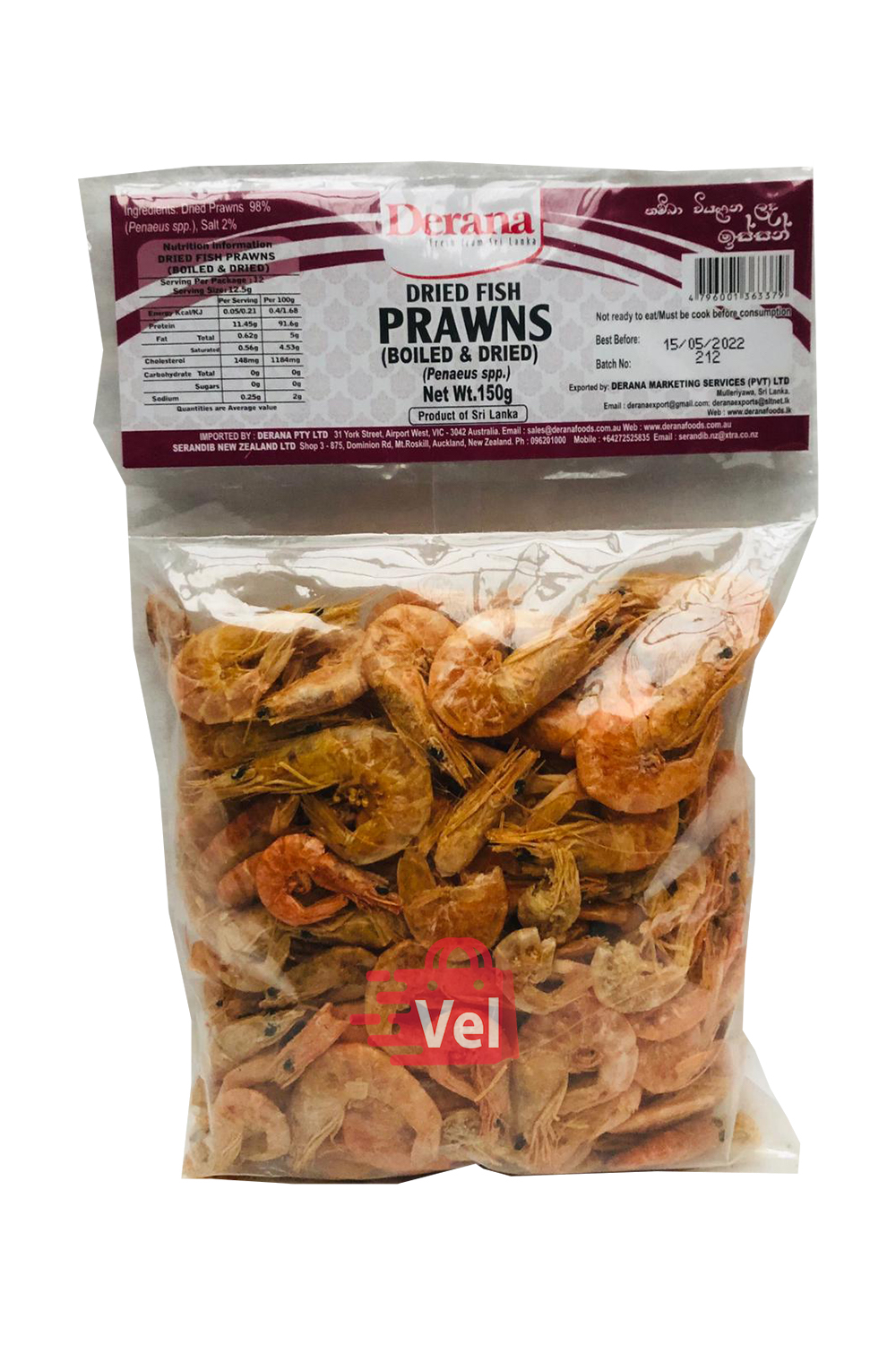 Derana Prawns Boiled & Dried 150G