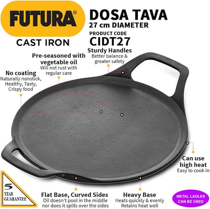 Futura Cast Iron Dosa Tava 27Cm Product Code: Cidt27