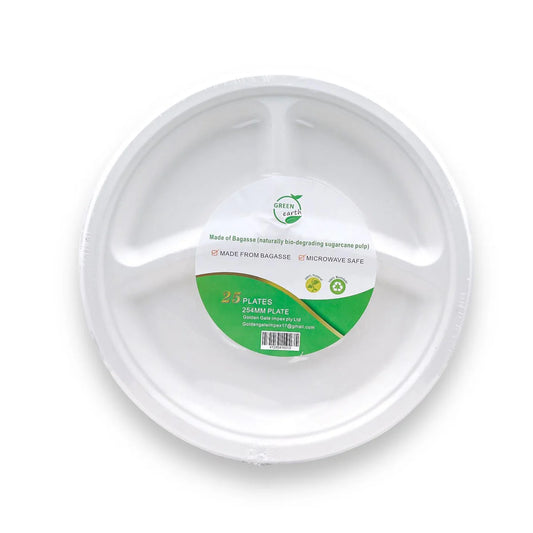 Green Earth 3Comp Round Plates 254 Mm 25Pcs