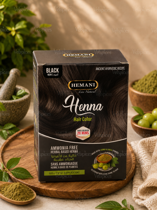 Hemani Live Natural Henna Hair Colour Black Noir 60g