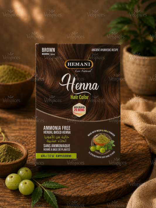 Hemani Live Natural Henna Hair Colour Brown Maroon 60g