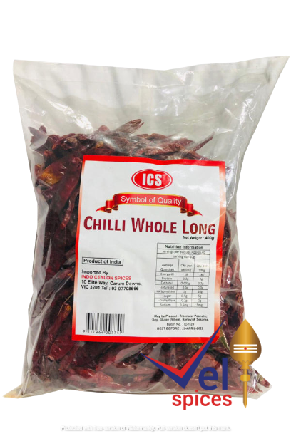 Ics Red Chilli Whole Long 400G
