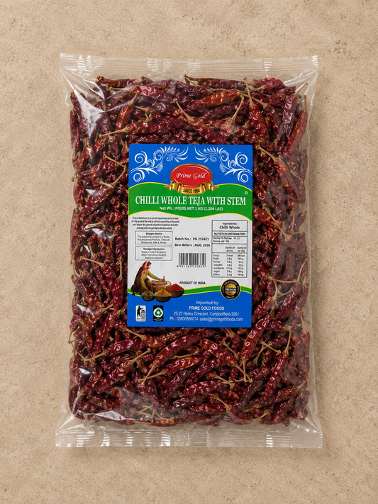 Prime Gold Chilli Whole Teja with stem 1Kg