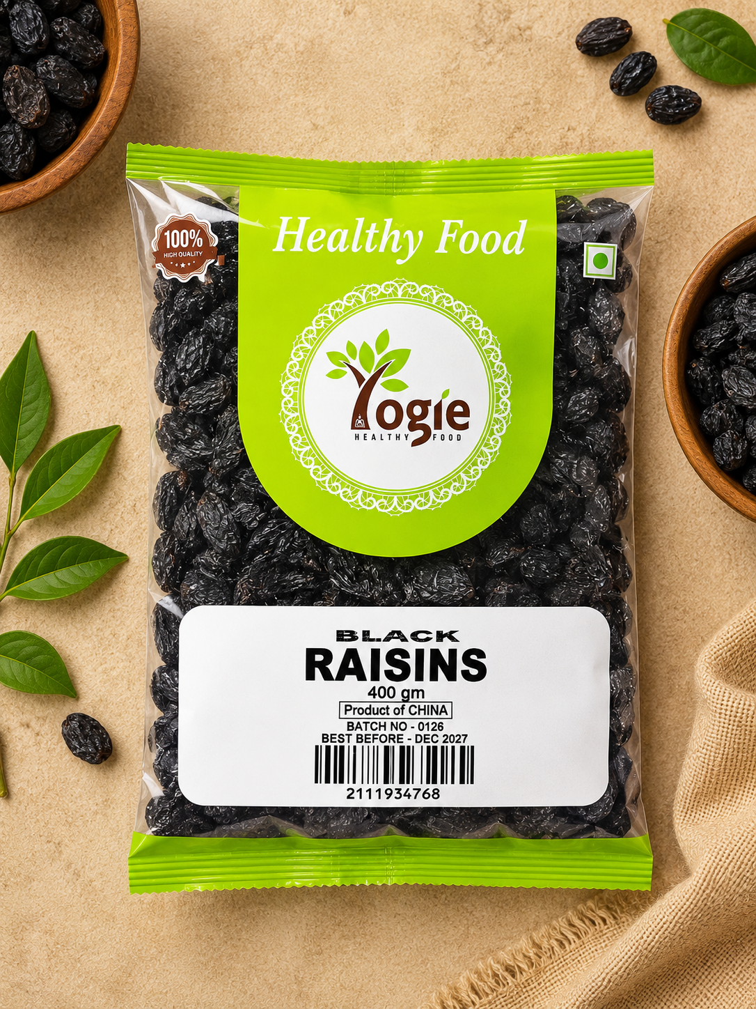 Yogie Black Rasins 400G
