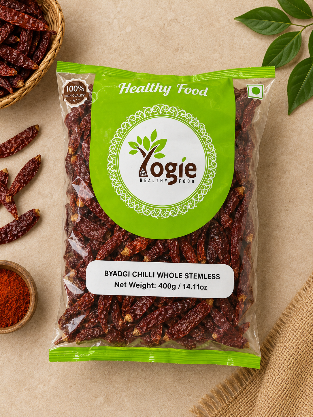 Yogie Byadgi Chilli Whole Stemless 400G