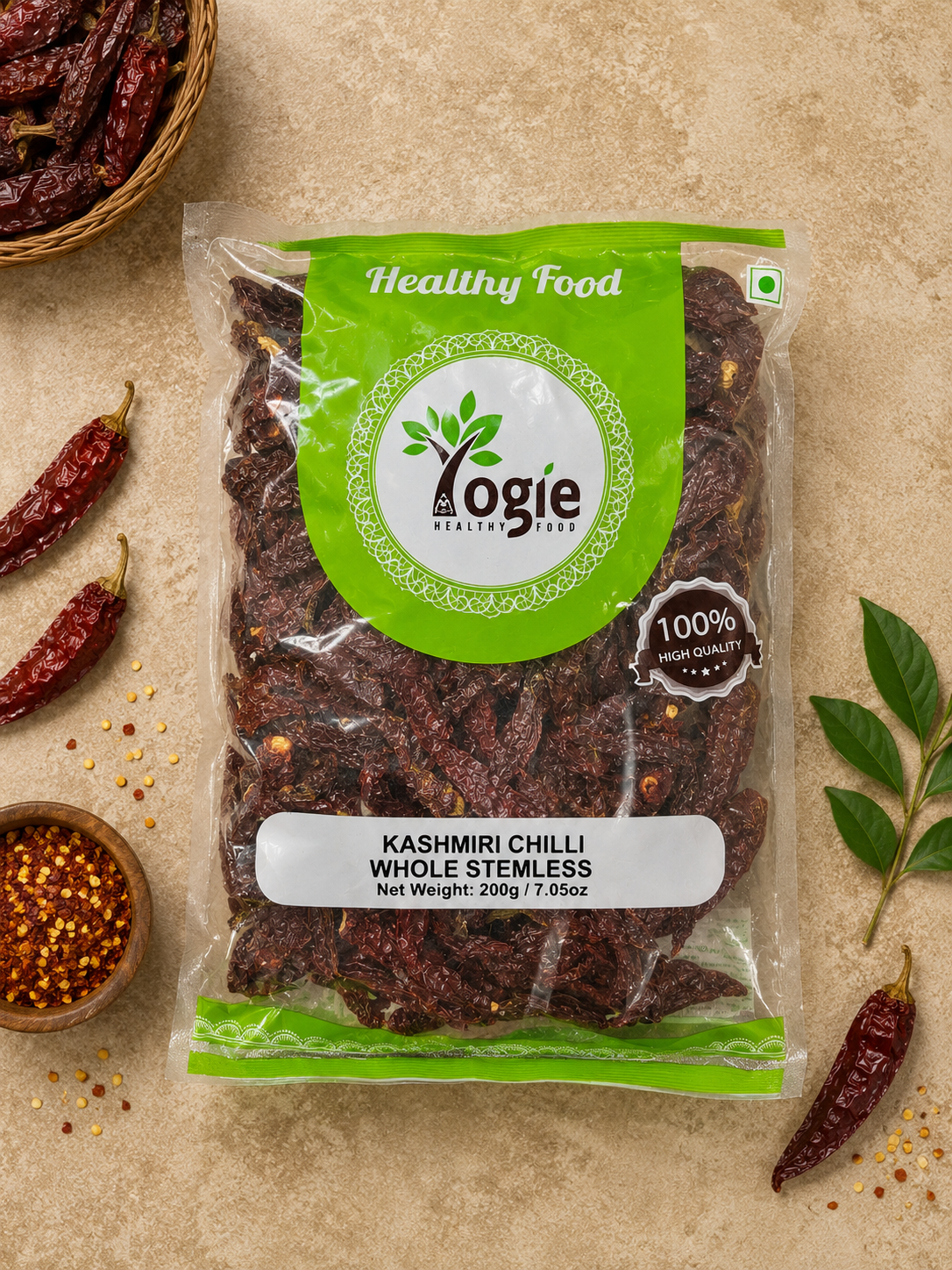 Yogie Kashmiri Chilli Stemless 200G