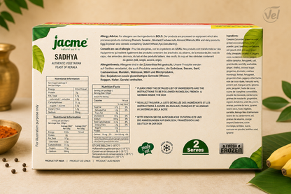 Jacme Sadhya (Authentic Vegetarian Feast of Kerala) 2kg (Serves - 2)