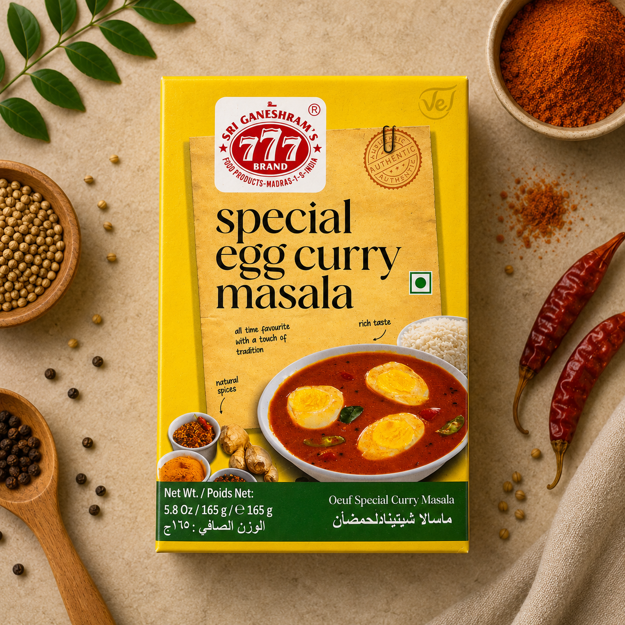 777 Madras Egg Curry Masala 165G-Onam Sale