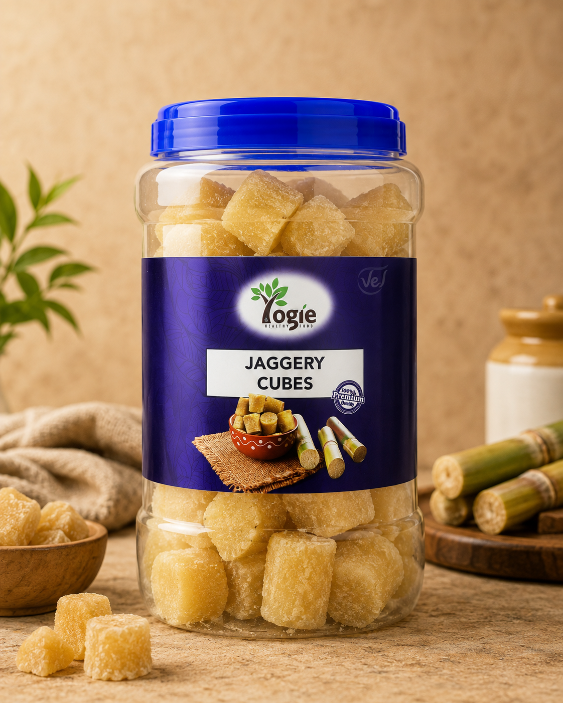 Yogie Jaggery Bullet White 1Kg Bottle-Onam Sale