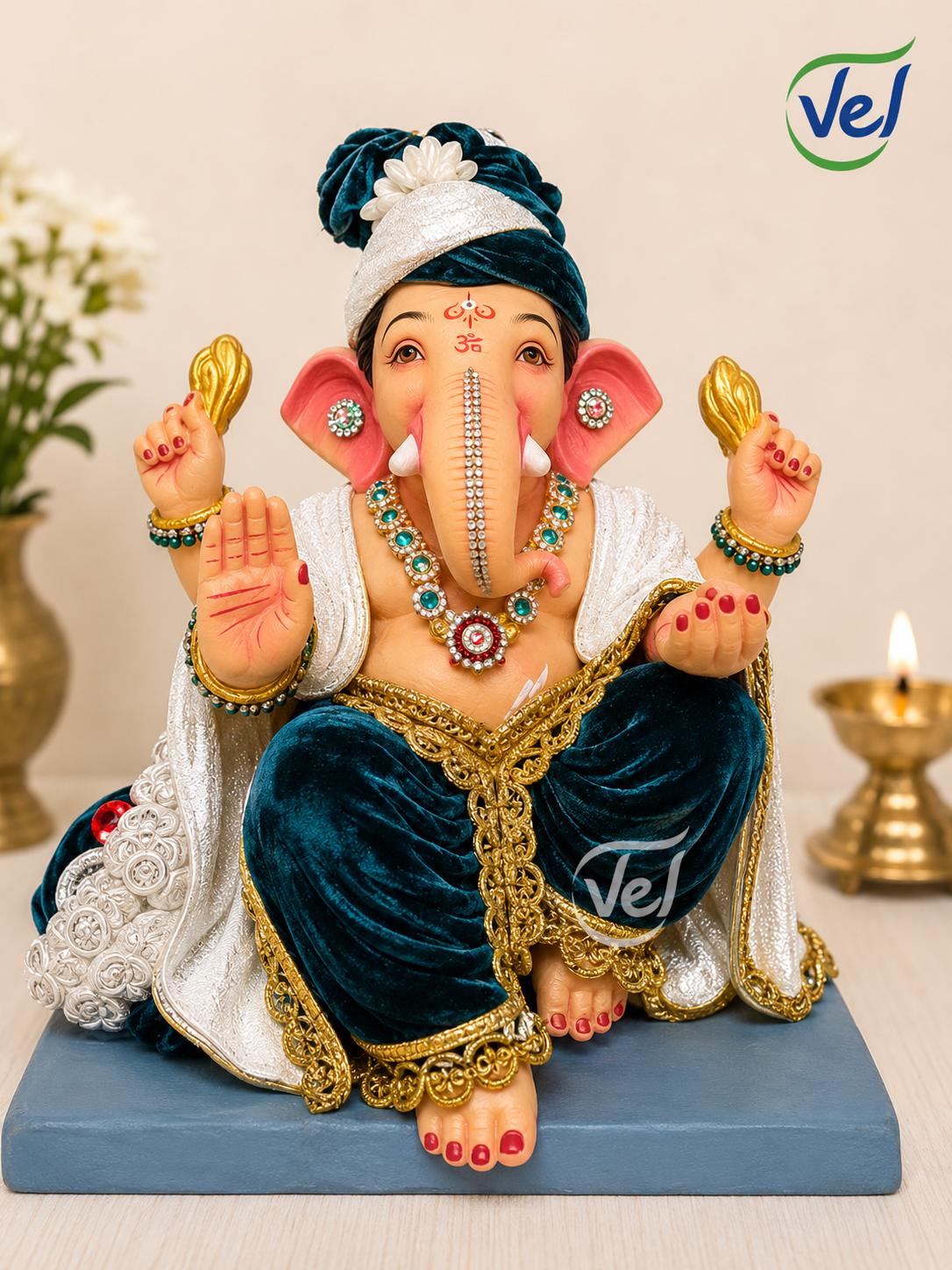God Ganesh Idol 12 Inch with Jewellery(ONLY PICK UP) - Pre Order 1 week