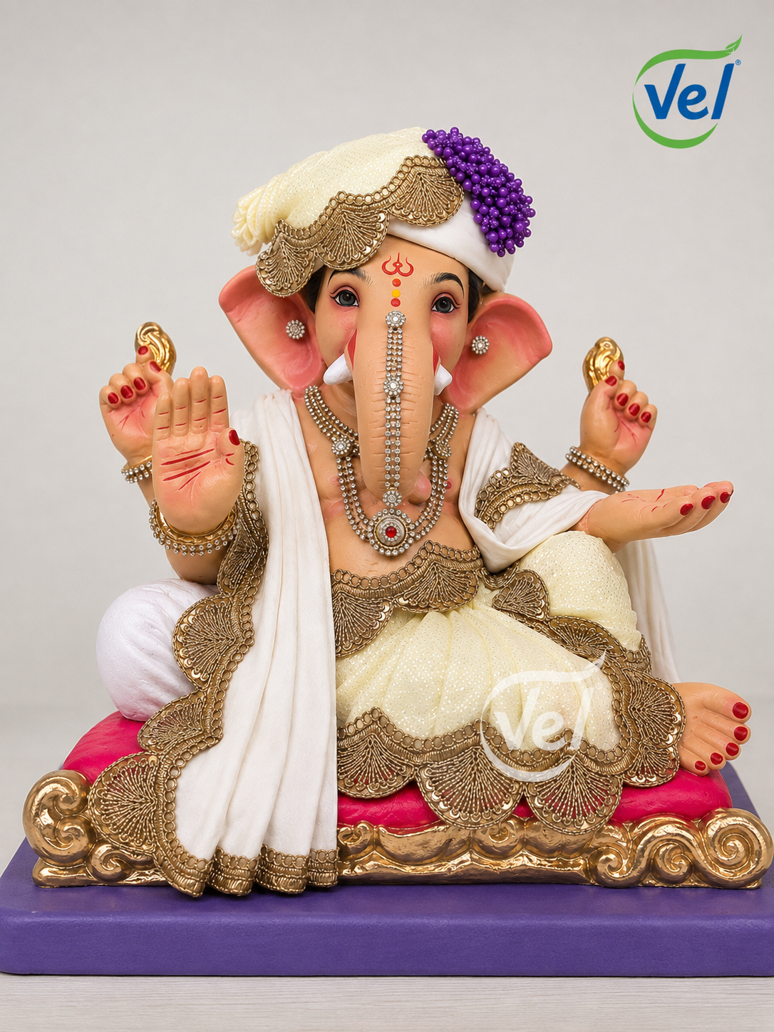 Clay God Ganesh Idol 15 inch with Jewellery (only pick up) - Pre Order 1 Week