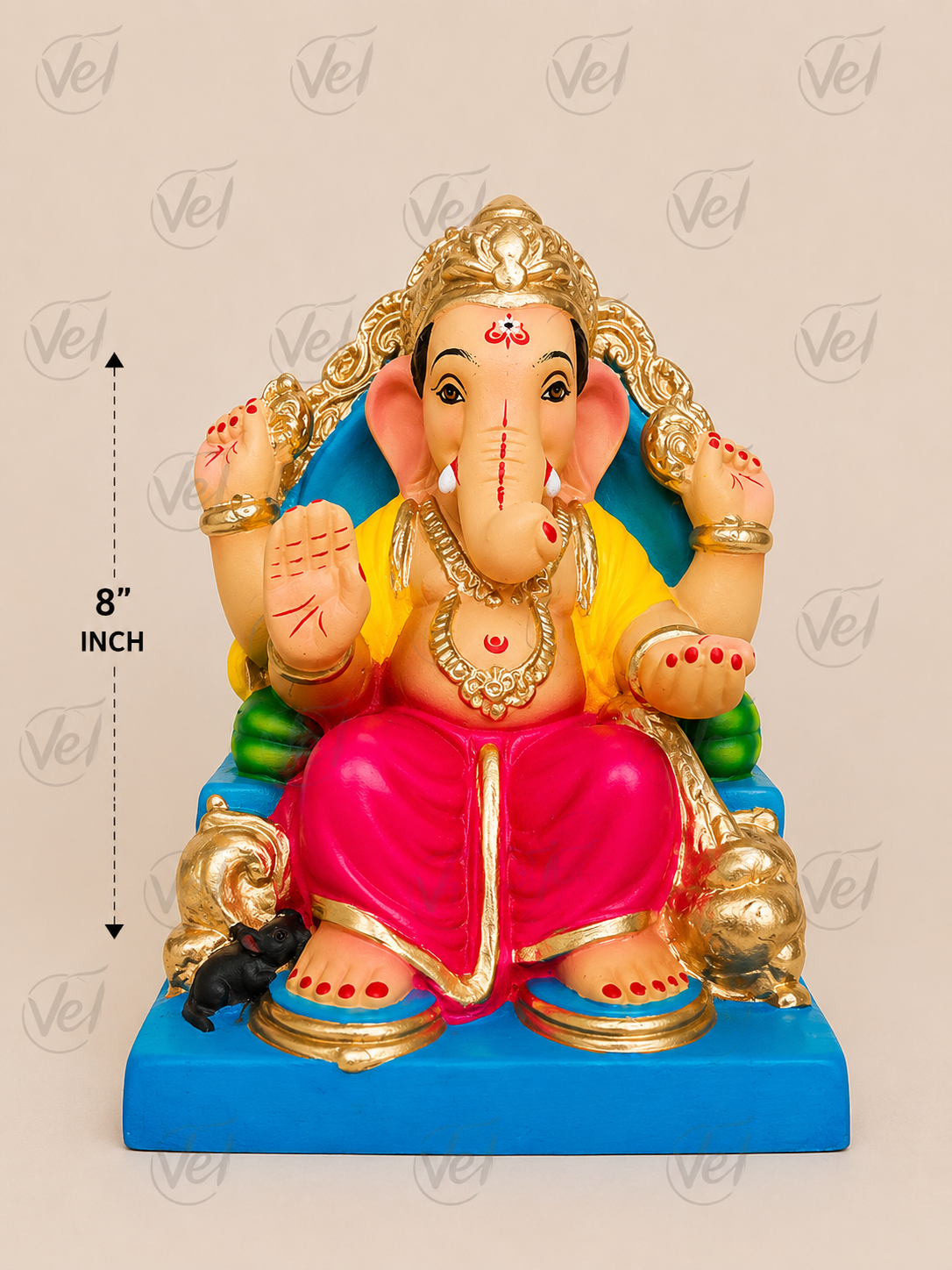 Clay God Ganesh Idol 8 Inches (only pick up) - Pre Order 1 Week