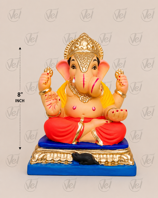 Clay God Ganesh Idol 8 Inches (only pick up) - Pre Order 1 Week
