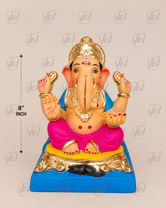 Clay God Ganesh Idol 8 INCH (only pick up) - Pre Order 1 Week