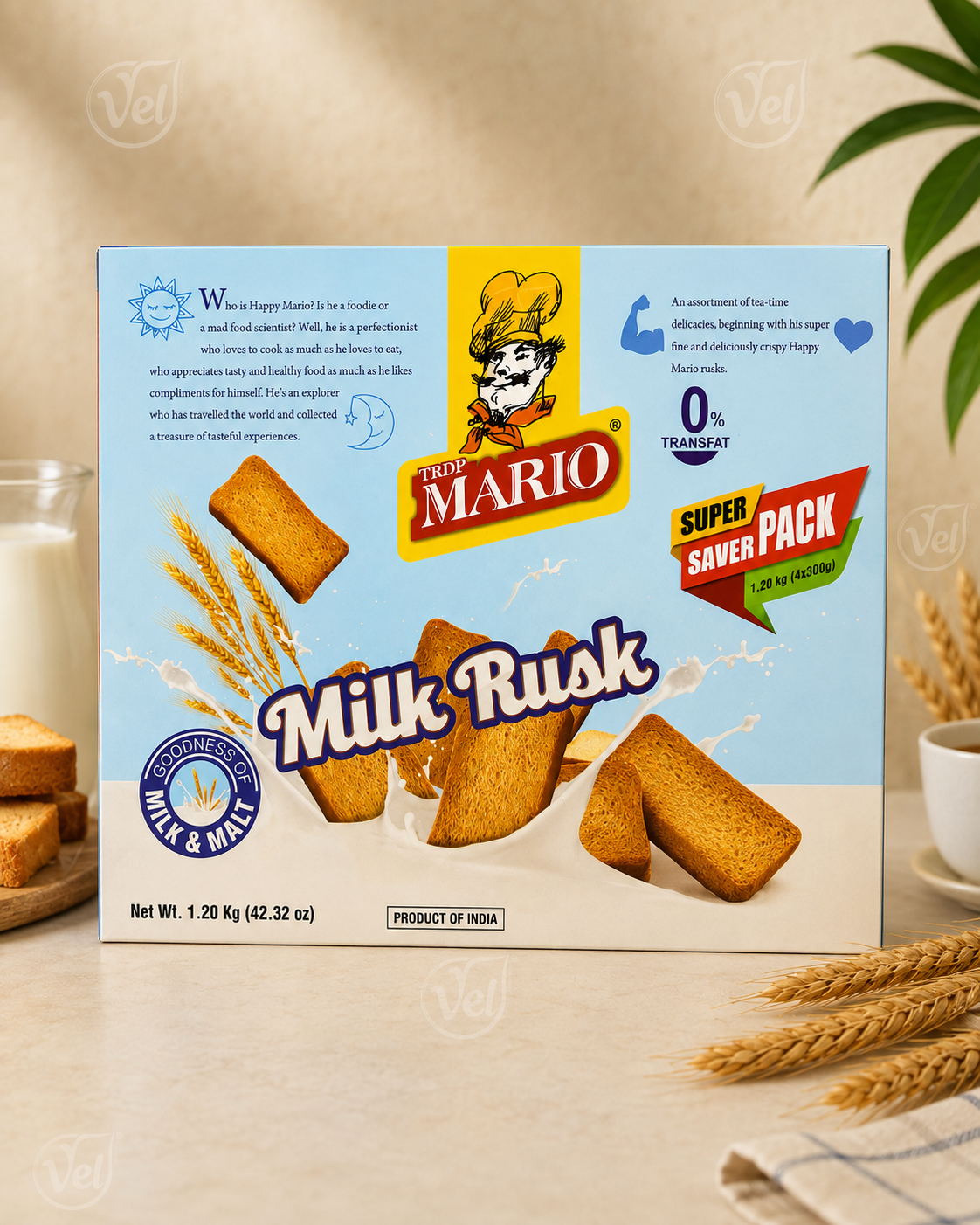 Mario Milk Rusk Super Saver Pack 1.2kg (4x300g)