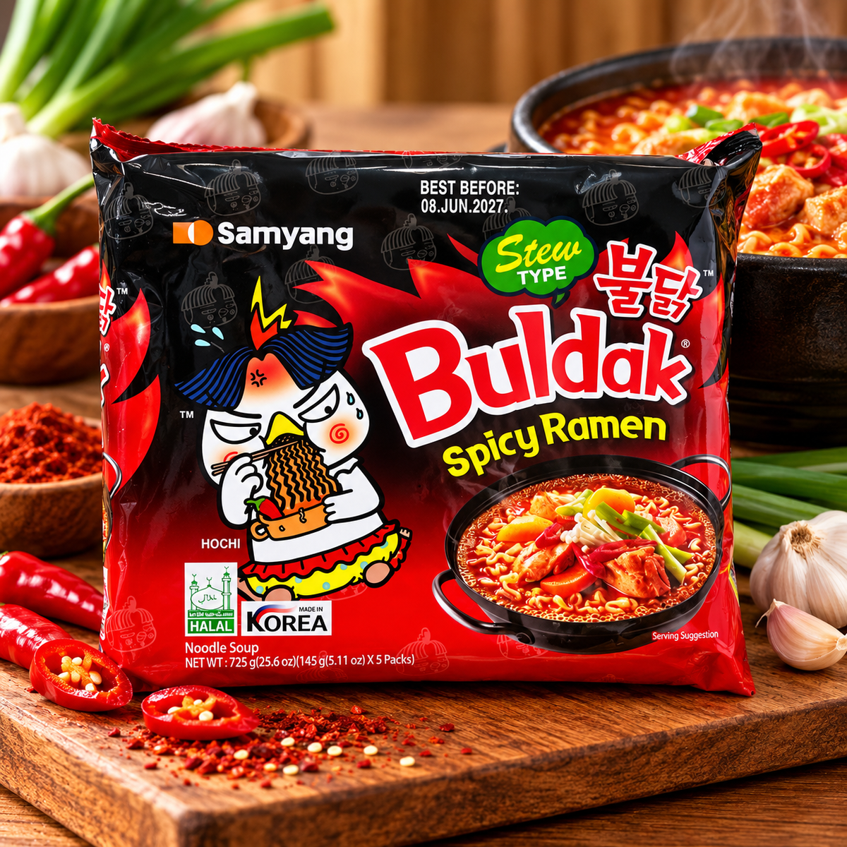 Samyang Buldak Stew Type Spicy Ramen 725G - 5 Pack