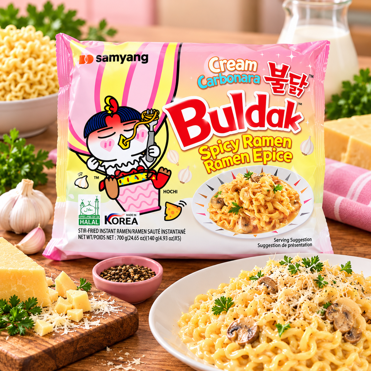 Samyang Buldak Cream Carbonara Spicy Ramen 700G - 5 Pack