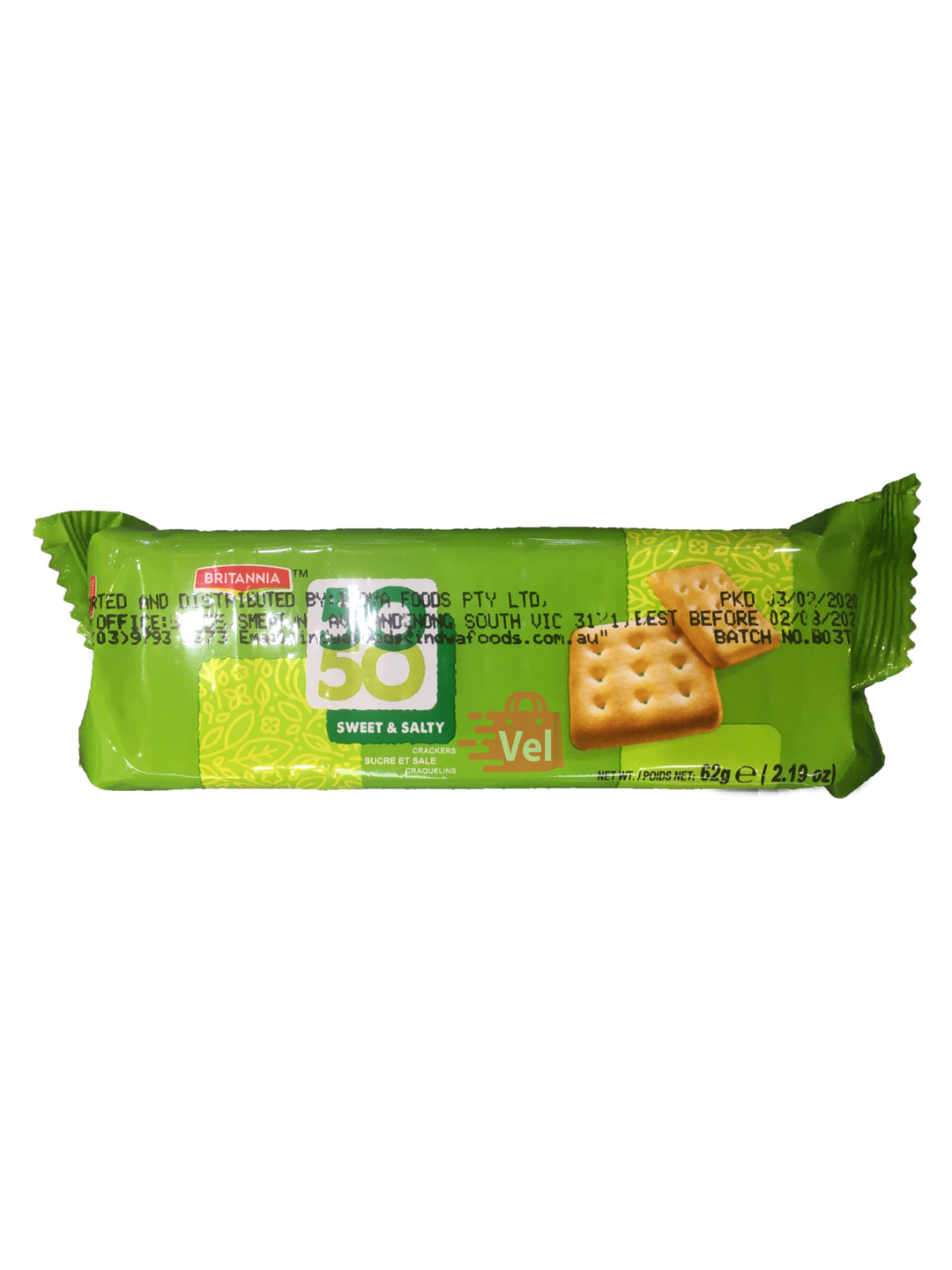 Britannia Fifty Fifty Biscuits 62G