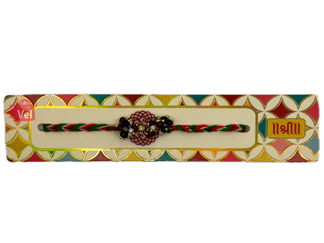 Multi coloured Rakhi with beads (Online Exclusive)