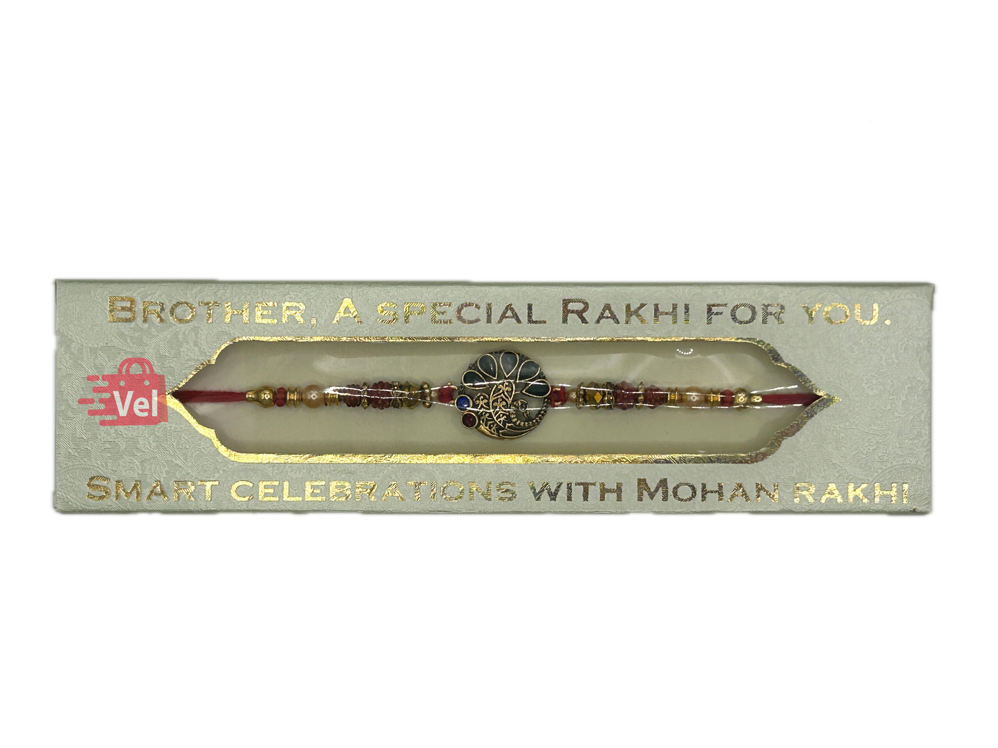 Peacock Rakhi with Stones