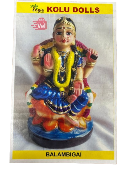 Balambigai Golu Doll / Kolu Doll / Gollu Statue – Goddess Balambigai Clay Idol for Navaratri Golu Display (Handcrafted Traditional Decor)