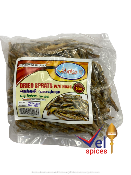 Velspices Dried Sprats Without Head 200G