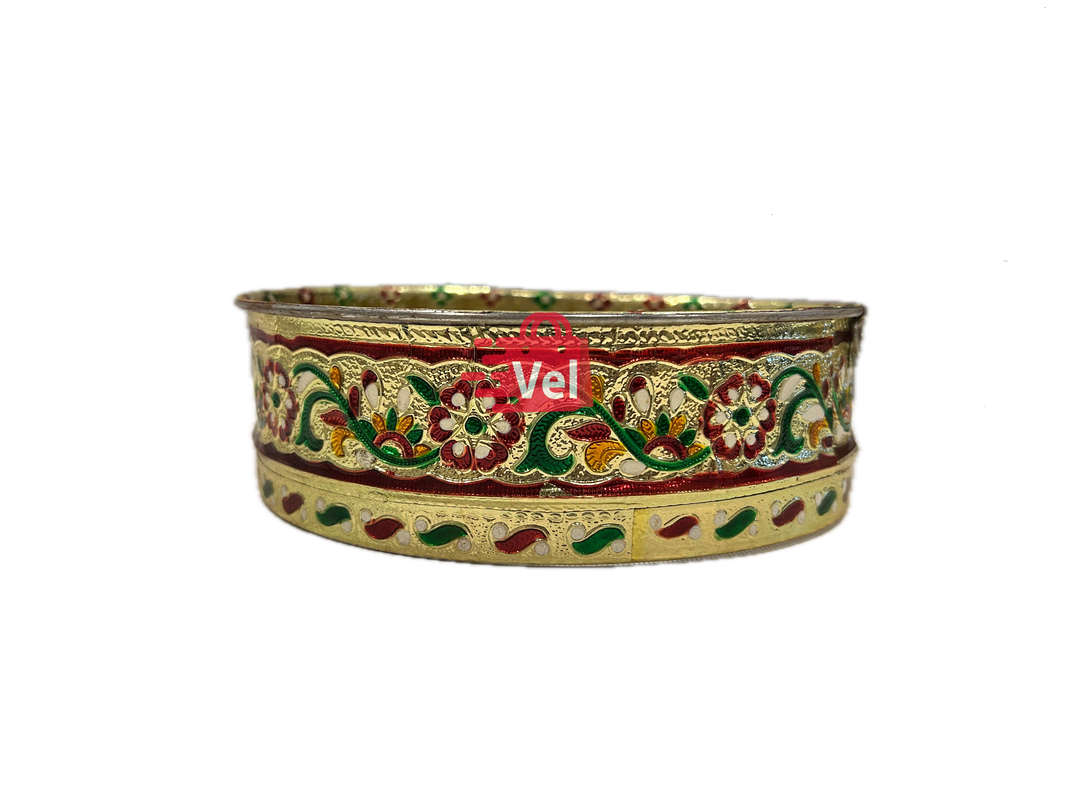 Karwa Chauth Puja Set – Golden Thali, Mitti Karwa & Channi | Elegant Vrat Kit