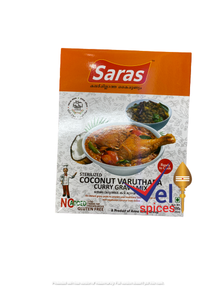 Saras Coconut Varuthara Curry Gravy Mix 200G