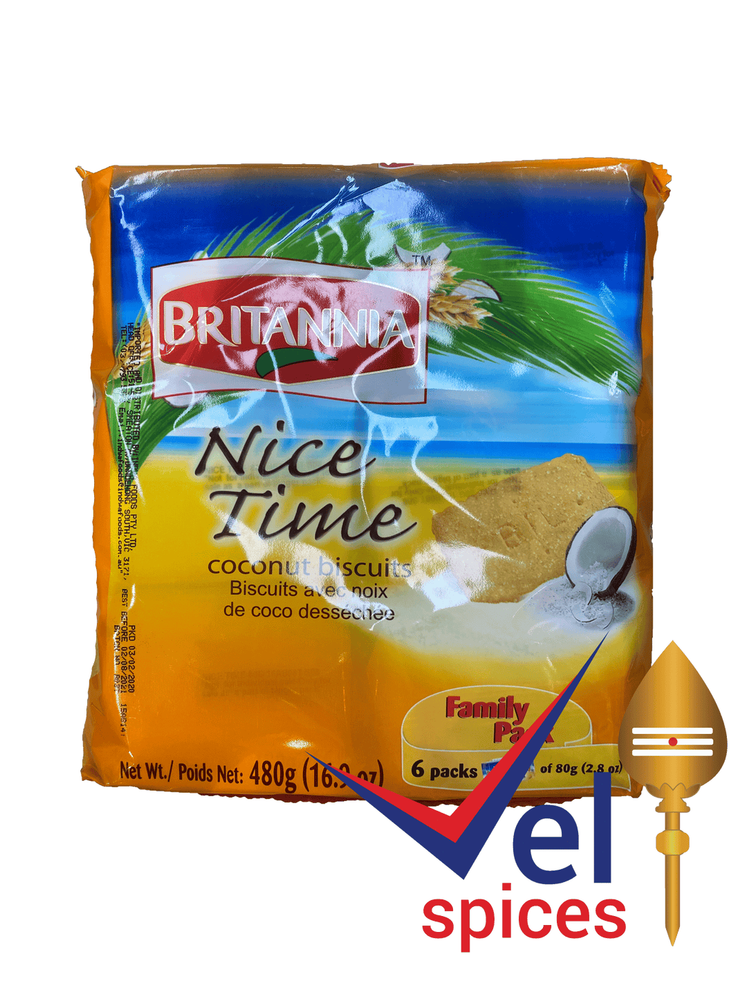 Britannia Nicetime Coconut Biscuits Pack 480G